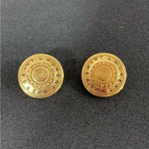 Yves Saint Laurent Circular Gold Buttons